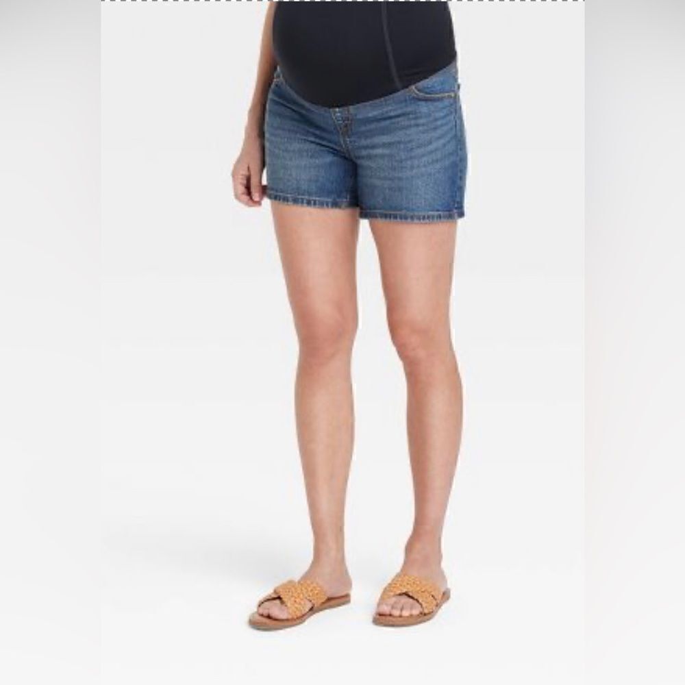 Over Belly Maternity Jean Shorts - Isabel Maternity by Ingrid & Isabel NWT - Picture 2 of 16